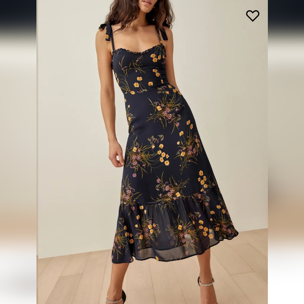 Reformation Nikita Mademoiselle Midi Floral Dress Size 6